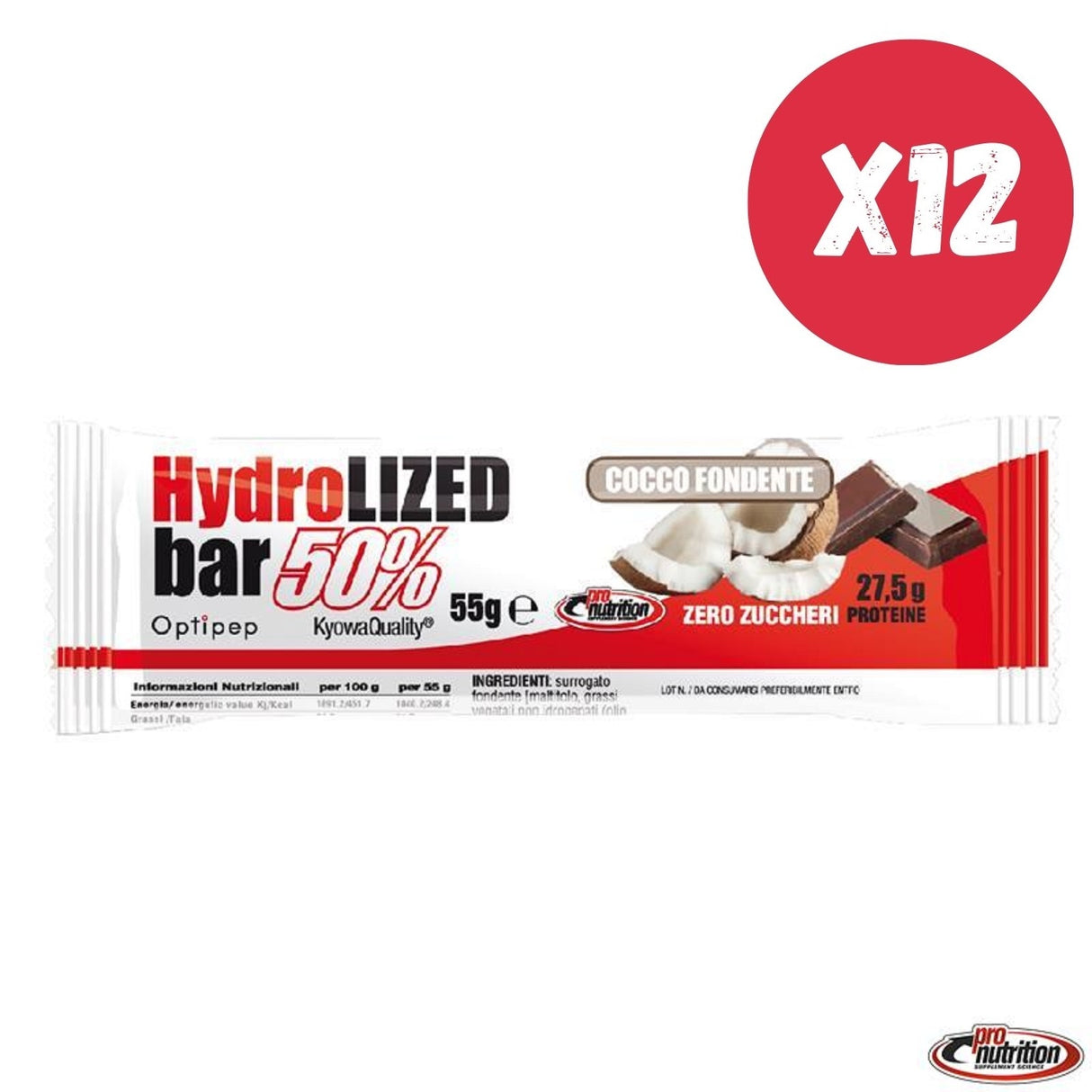 PRONUTRITION HYDROLYZED BAR 50% - 12 BARRETTE DA 55 GRAMMI