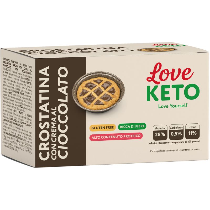 Love Keto Crostatina Con Crema Al Cioccolato 3 Confezioni Da 40 Grammi