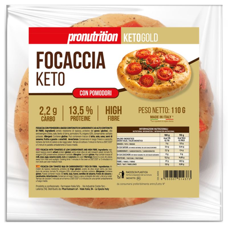 Pronutrition Focaccia Keto Con Pomodori 110 Grammi