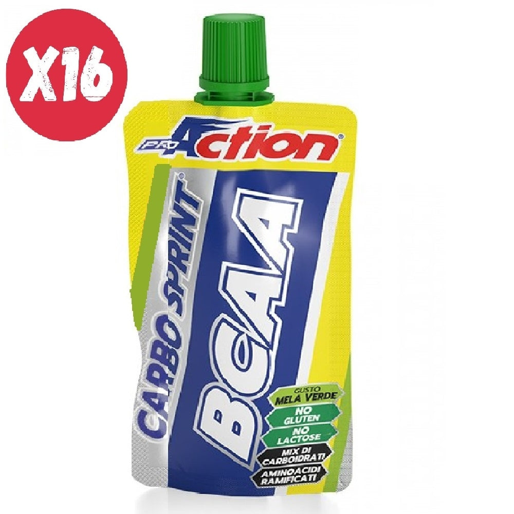 PROACTION CARBO SPRINT BCAA 16 PEZZI DA 50ML GUSTO MELA VERDE