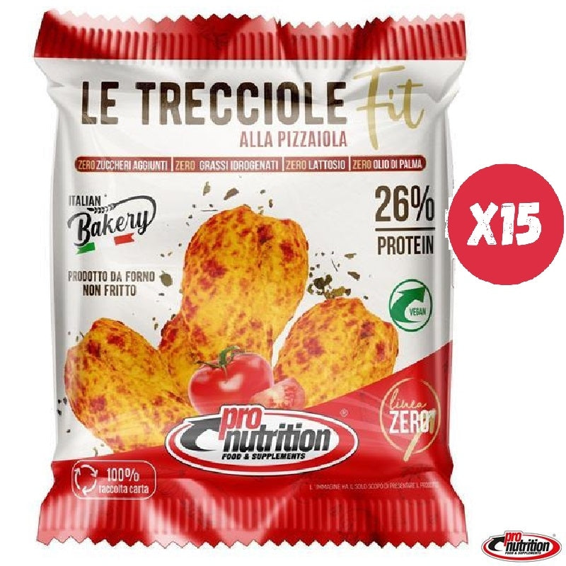 PRONUTRITION TRECCIOLE PROTEICHE ALLA PIZZAIOLA BOX DA 15 PEZZI DA 30 GRAMMI
