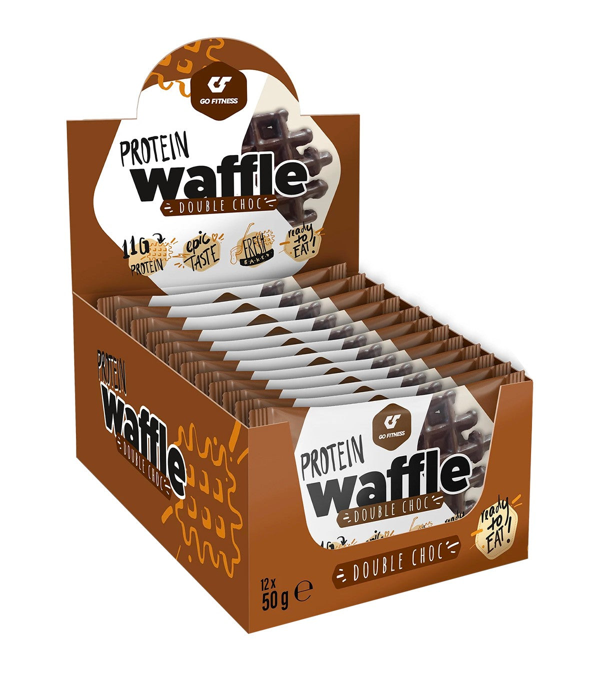 Go Fitness Protein Waffle 50 Grammi Gusto Double Choc