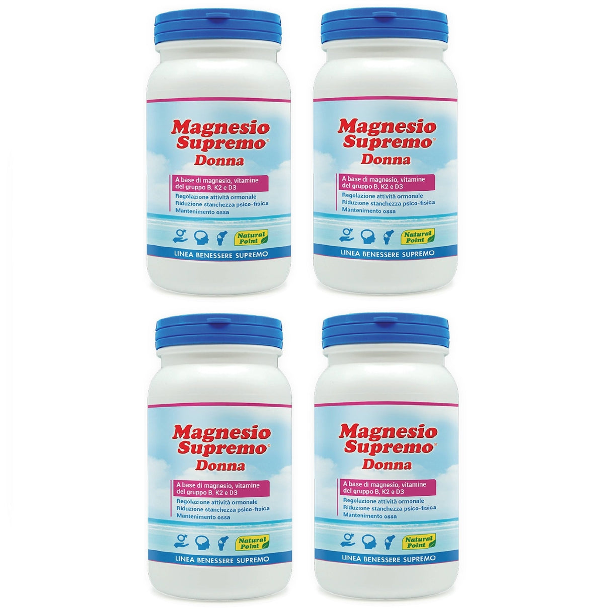 4 X NATURAL POINT MAGNESIO SUPREMO DONNA 150 GRAMMI