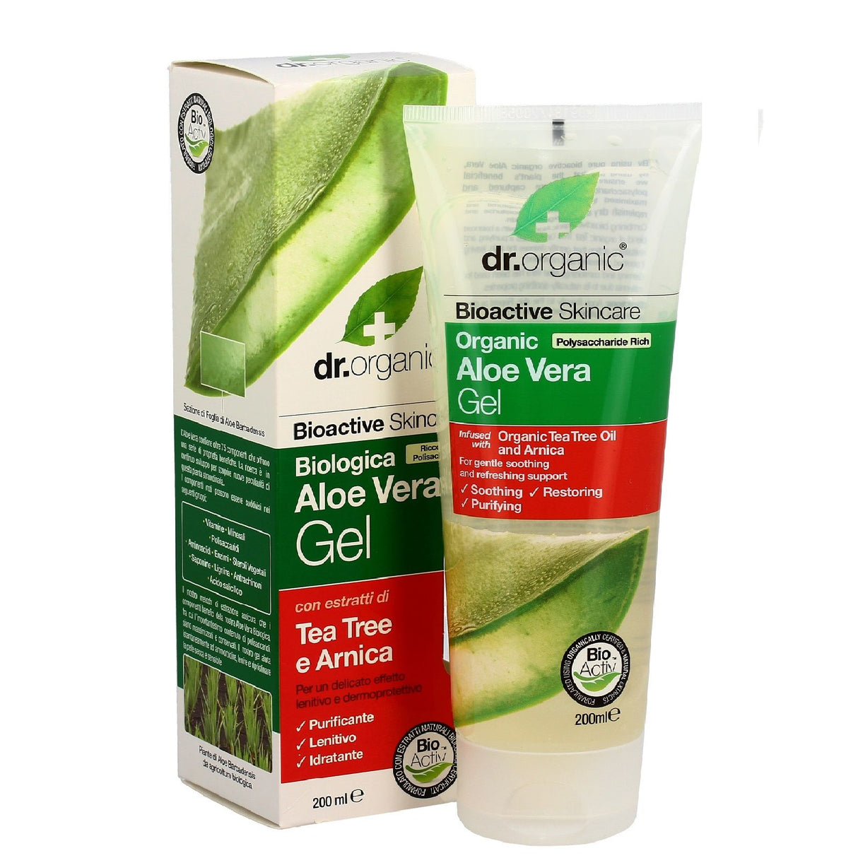 DR ORGANIC BIO ALOE VERA GEL TEA TREE ARNICA 200 ML