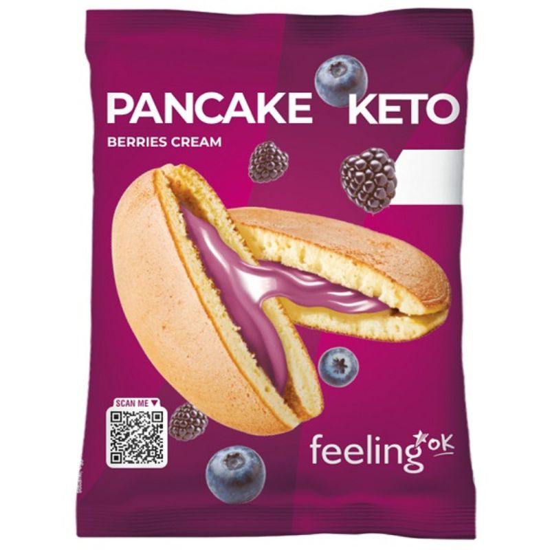 Feeling Ok Pancake Keto Ripieno Crema Ai Frutti Di Bosco 50 Grammi