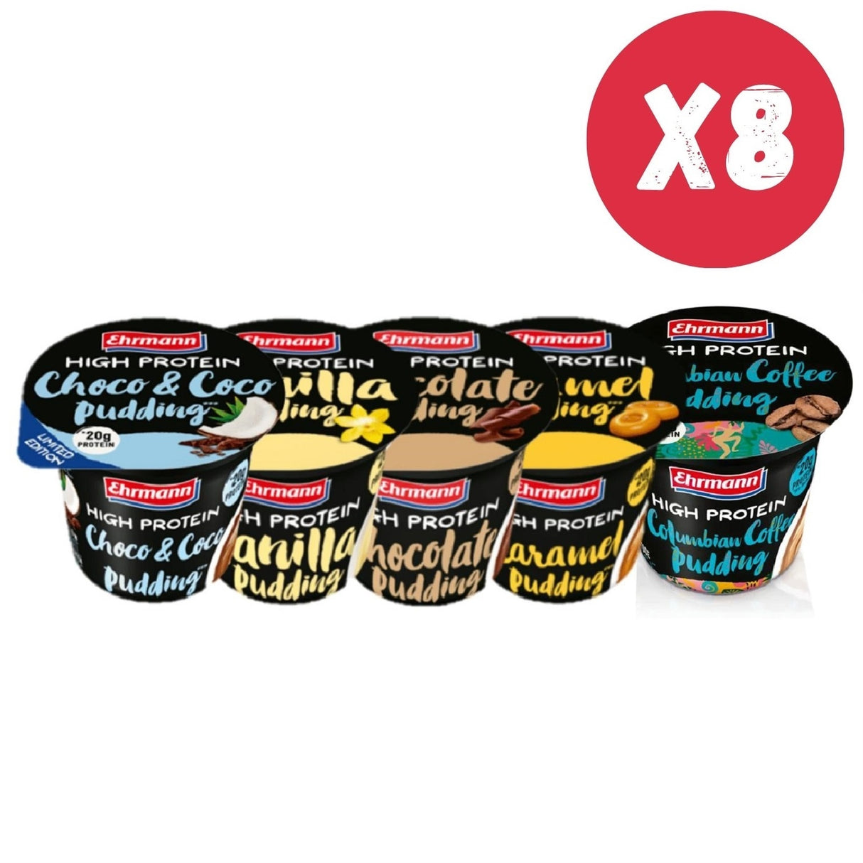 EHRMANN HIGH PROTEIN PUDDING 8 BUDINI DA 200 GRAMMI