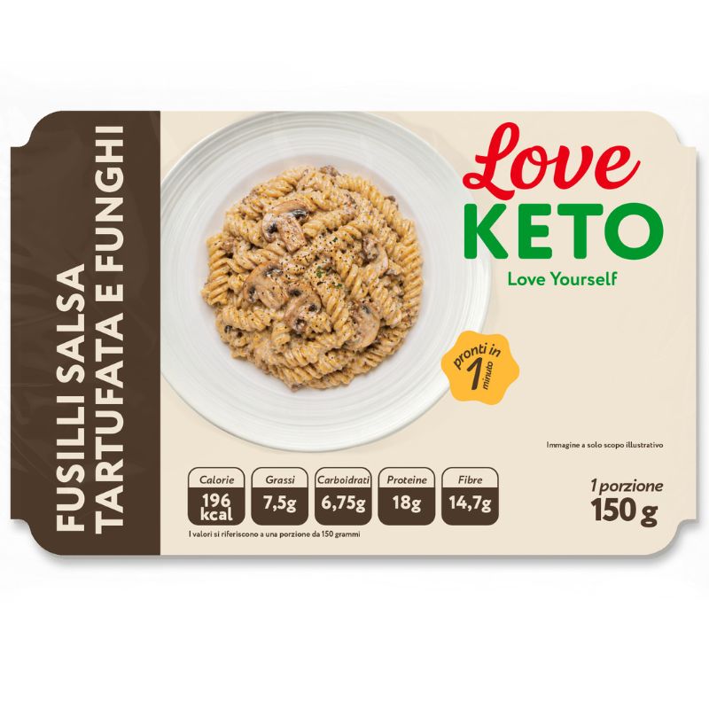 Love Keto Fusilli Proteici Salsa Tartufata E Funghi 150 Grammi