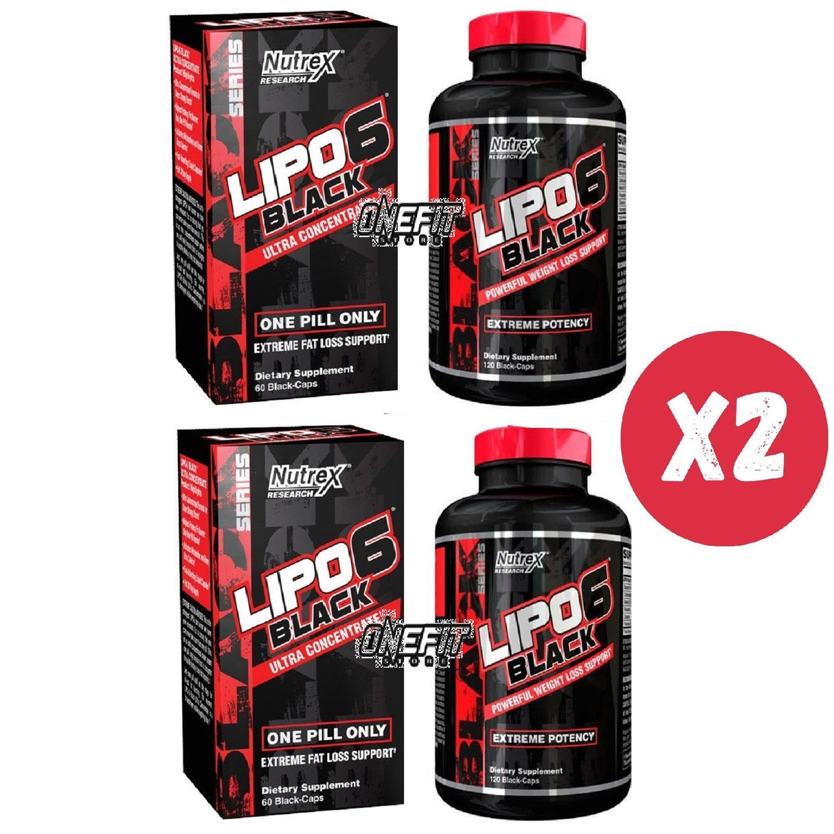 NUTREX LIPO 6 BLACK ULTRA CONCENTRATE 2 CONFEZIONI DA 60 CAPSULE