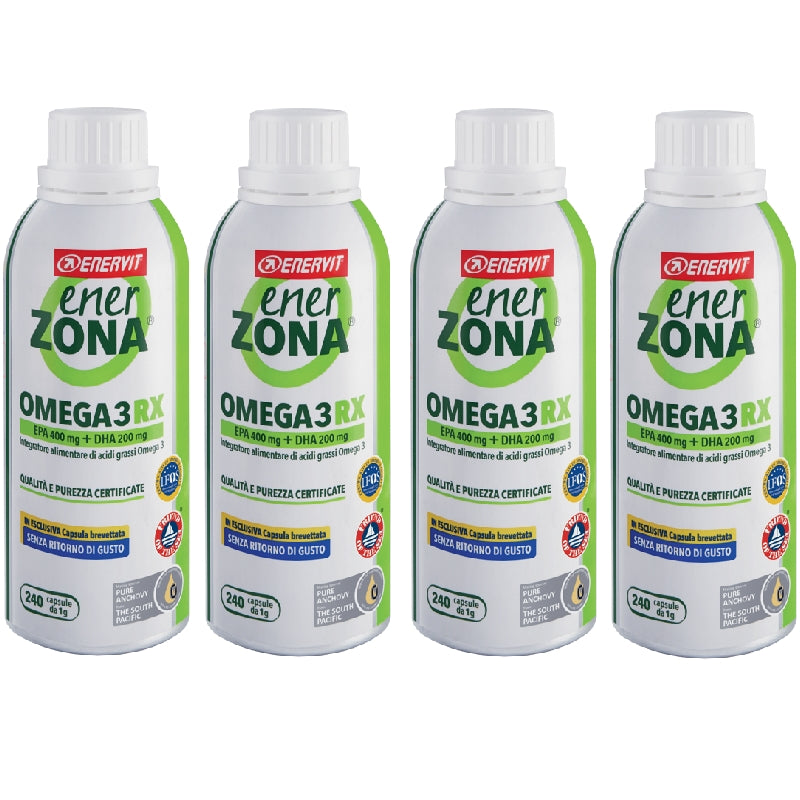 4 X ENERZONA OMEGA 3 RX 240 CAPSULE DA 1 GRAMMO