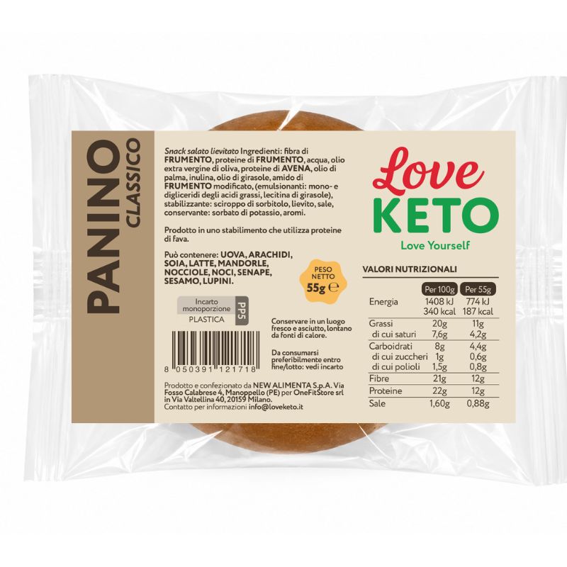 Love Keto Panino Proteico Low Carb 55 Grammi