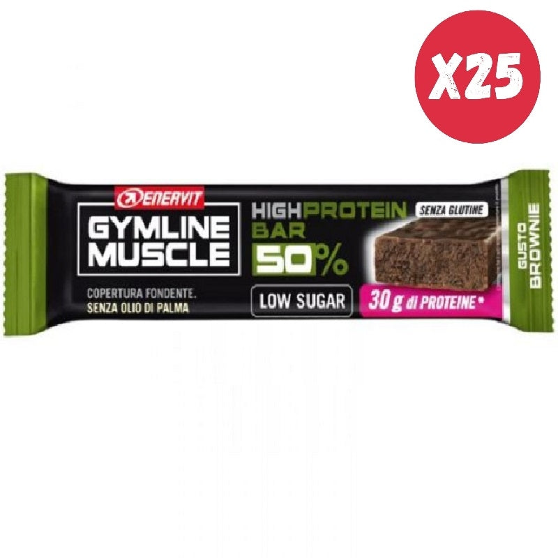 ENERVIT GYMLINE MUSCLE HIGH PROTEIN BAR 50% 25 BARRETTE DA 60 GRAMMI