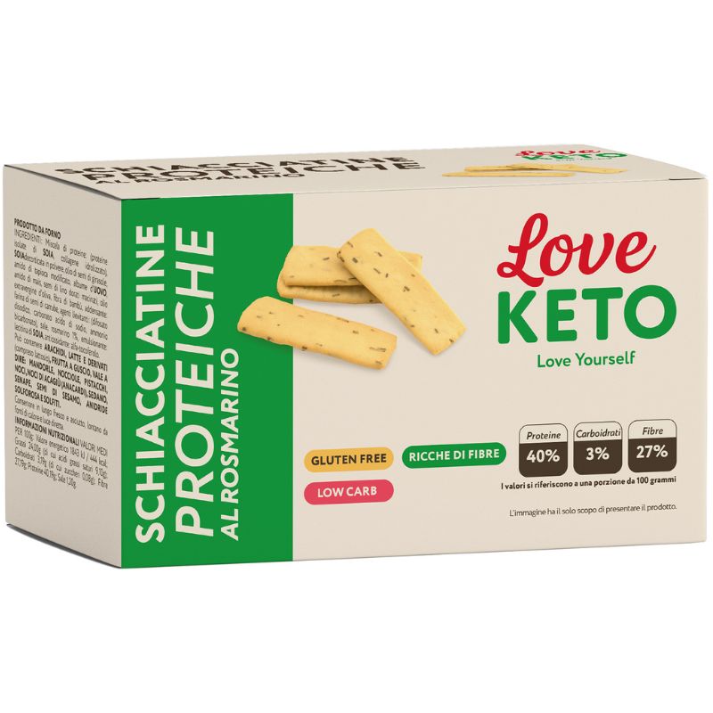 Love Keto Schiacciatine Proteiche Al Rosmarino 4 Confezioni Da 30 Grammi