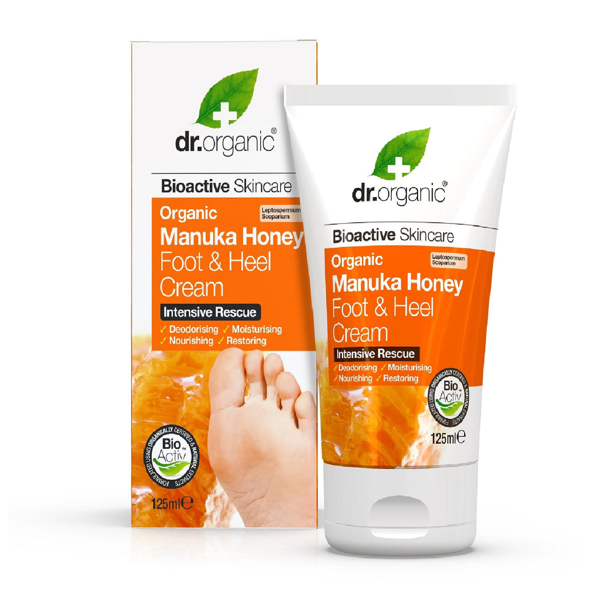 DR ORGANIC MANUKA HONEY FOOT E HEAL CREAM 125ML