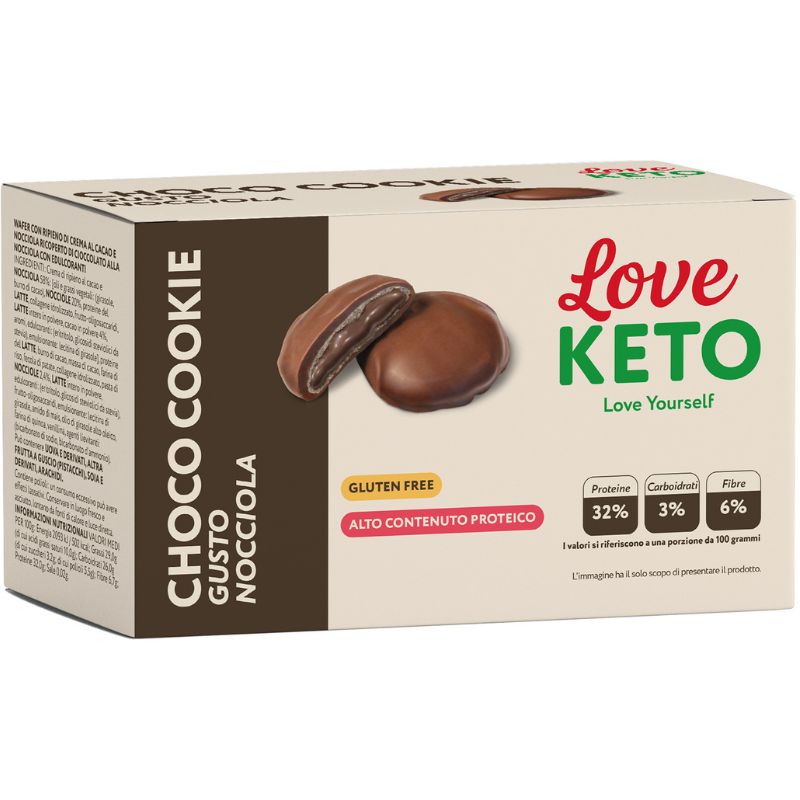 Love Keto Choco Cookie Gusto Nocciola 4 Confezioni Da 17 Grammi