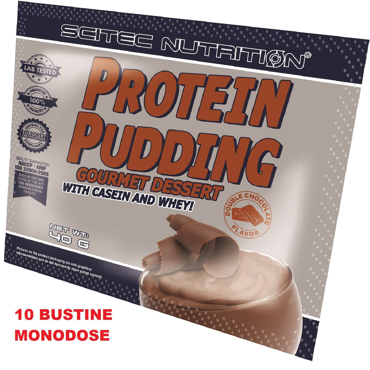 10 BUSTINE MONODOSE 40G Scitec Nutrition Protein Pudding Budino Proteico