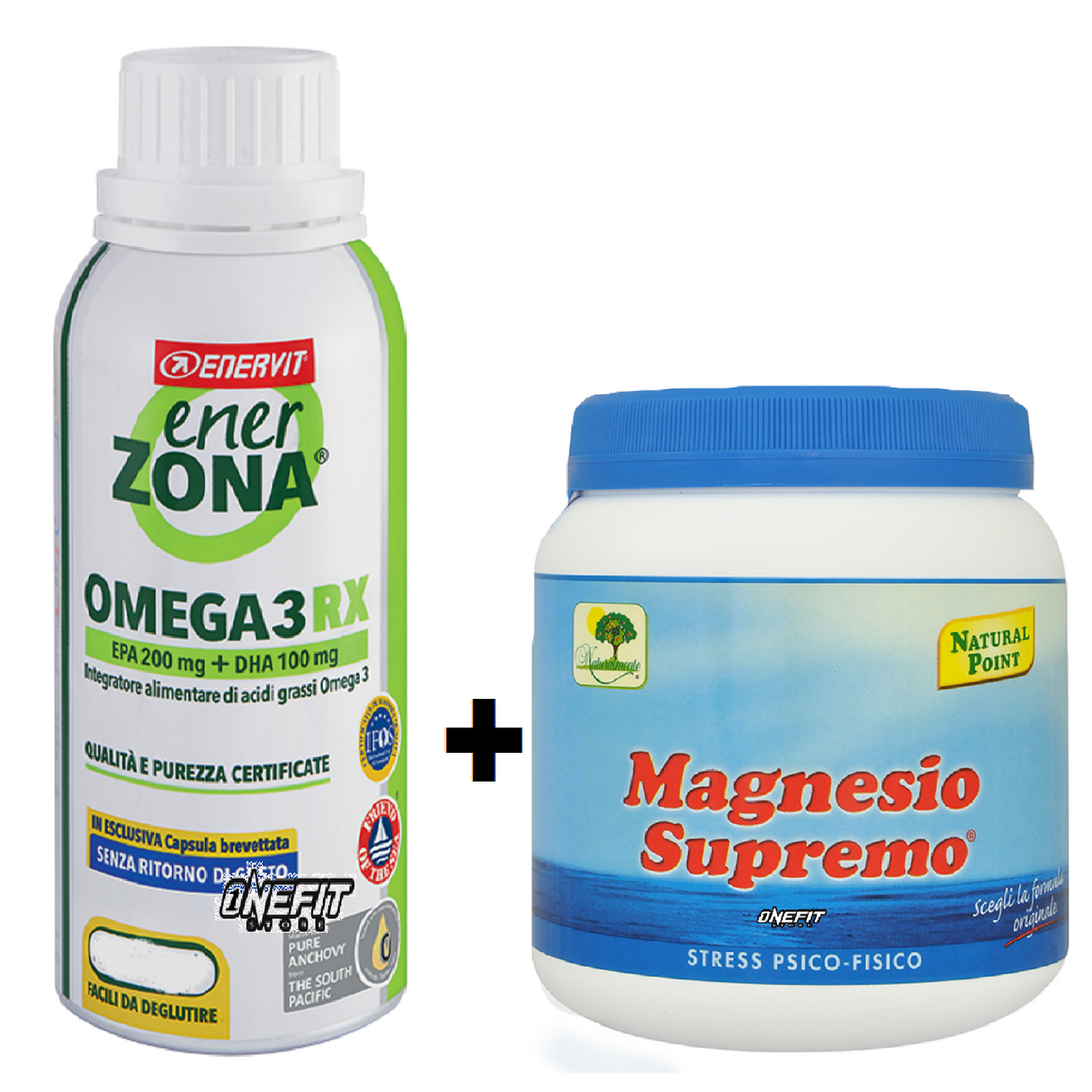 ENERZONA OMEGA 3 RX 240 CAPSULE DA 1 GRAMMO + MAGNESIO SUPREMO 300 G