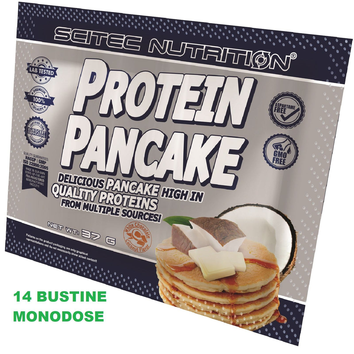 14 BUSTINE MONODOSE Scitec Nutrition Protein Pancake Preparato Proteico in Polvere con Whey