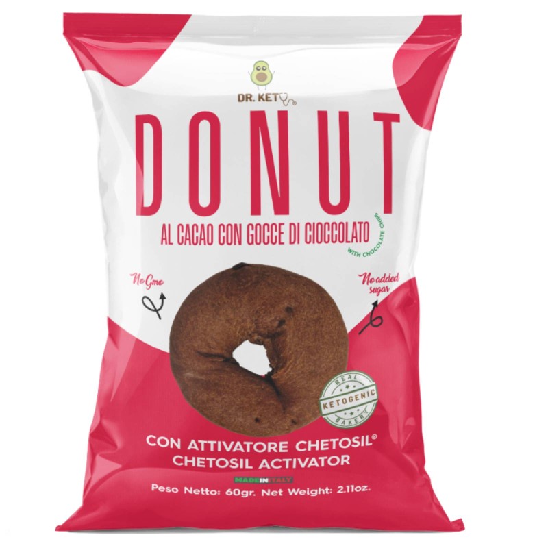 Dr.Keto Donut Al Cacao Con Gocce di Cioccolato 60 Grammi