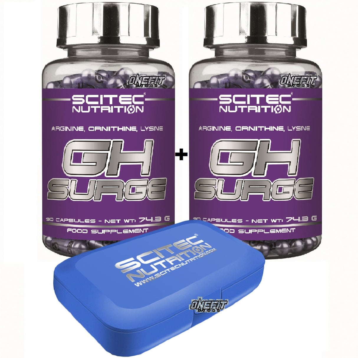 2x Scitec Nutrition - GHR-X, GH Surge 90 cps AOL Ornitina Arginina Lisina Bcaa