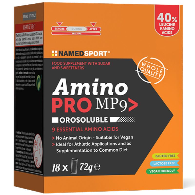 NAMED SPORT AMINOPRO MP9 AJINOMOTO OROSOLUBILE 18 STICKS