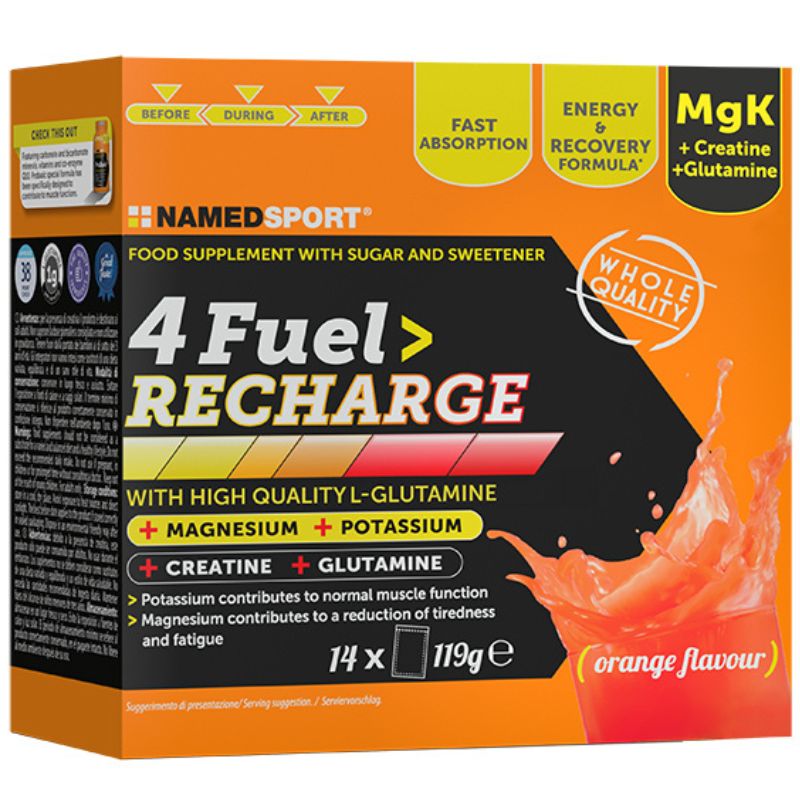 NAMED SPORT 4FUEL RECHARGE 14 SACCHETTI ARANCIA