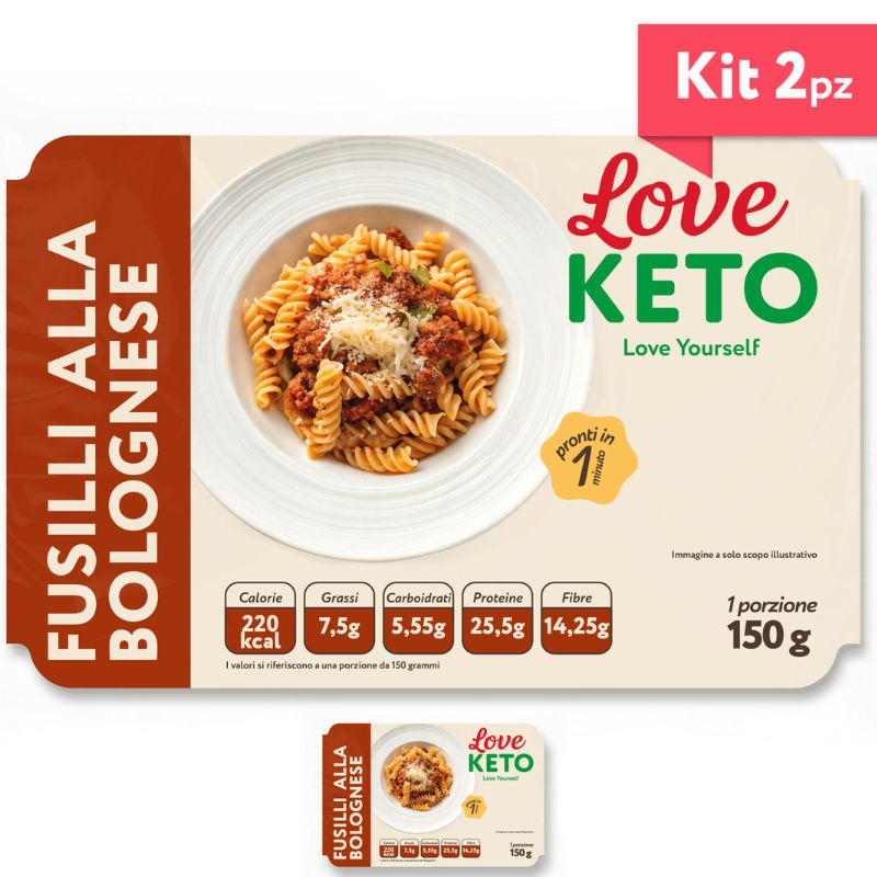 Love Keto Fusilli Proteici Alla Bolognese 150 Grammi