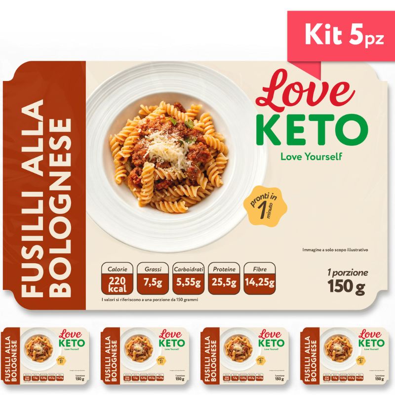 Love Keto Fusilli Proteici Alla Bolognese 150 Grammi