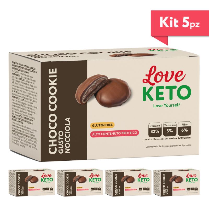 Love Keto Choco Cookie Gusto Nocciola 4 Confezioni Da 17 Grammi