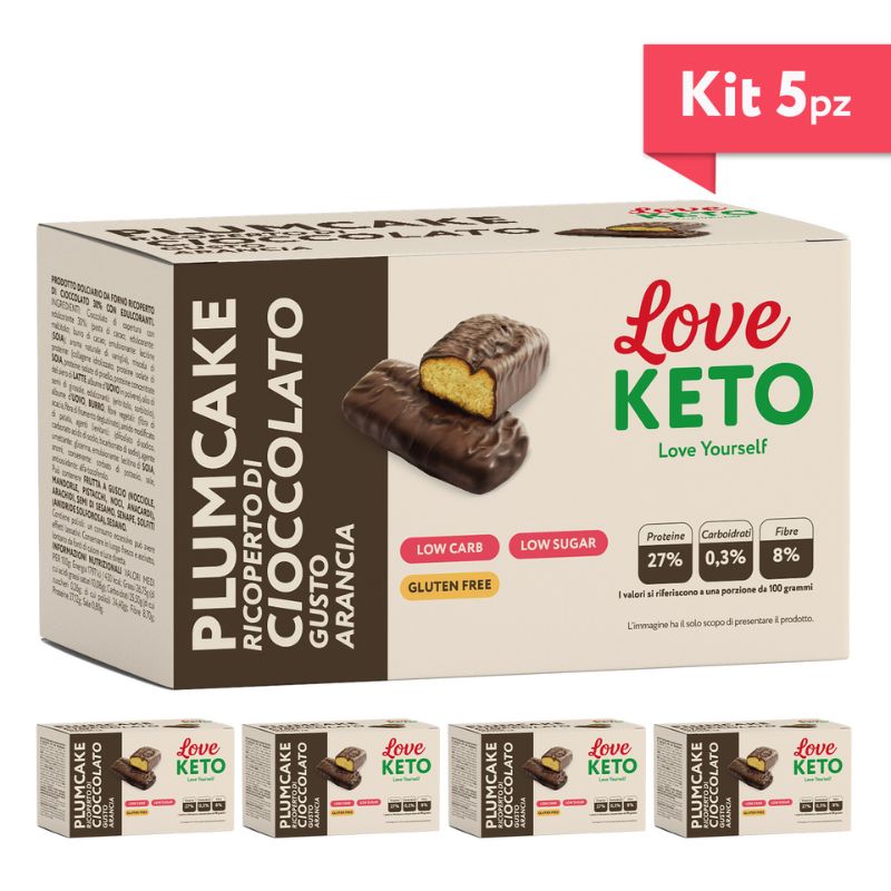 Love Keto Plumcake Ricoperto Di Cioccolato Gusto Arancia 3 Confezioni Da 50 Grammi