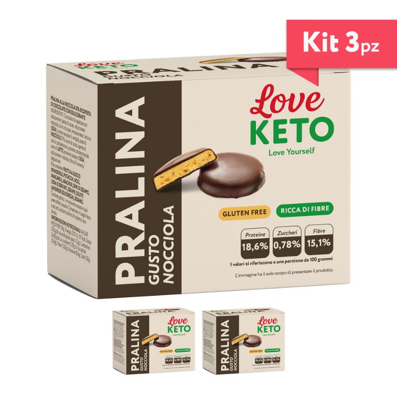 Love Keto Pralina Gusto Nocciola 5 Confezioni Da 9 Grammi