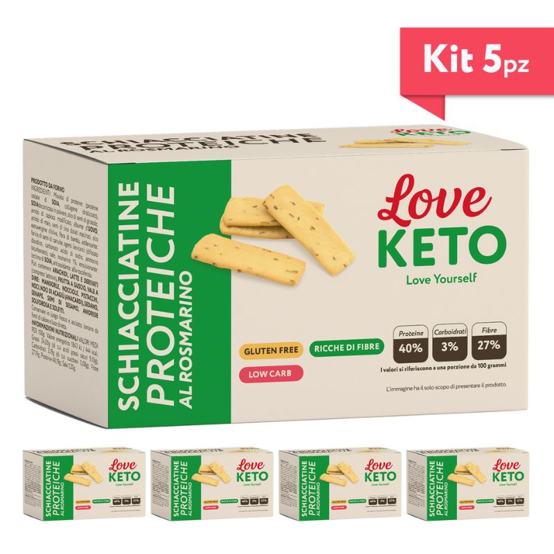 Love Keto Schiacciatine Proteiche Al Rosmarino 4 Confezioni Da 30 Grammi