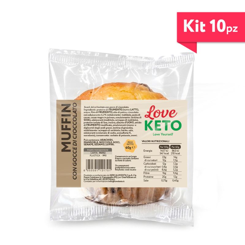 Love Keto Muffin Con Gocce Di Cioccolato 60 Grammi