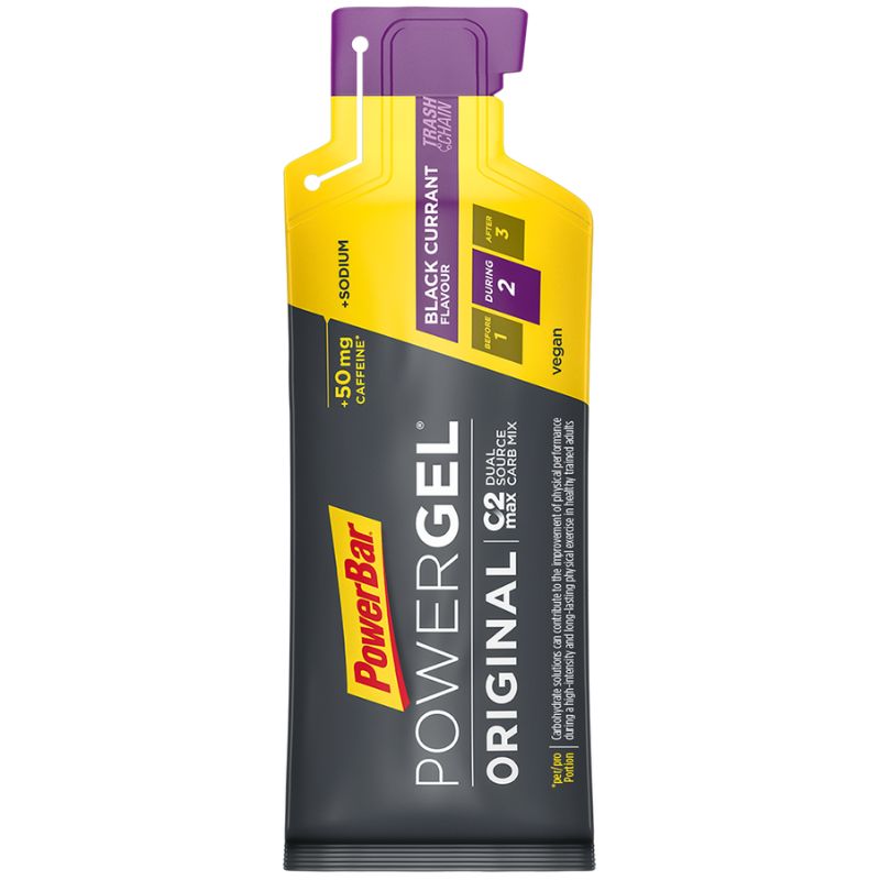 PowerBar PowerGel Original + Caffeina 41 Grammi Gusto Ribes Nero