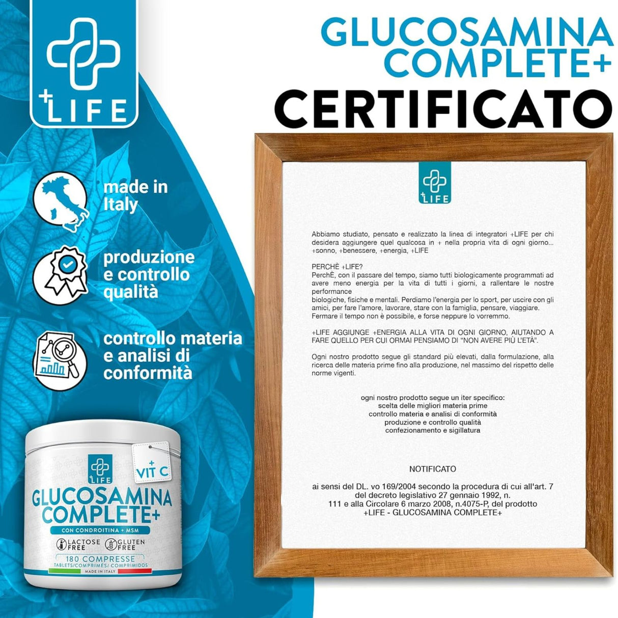 +Life Glucosamina Complete+ 180 Compresse