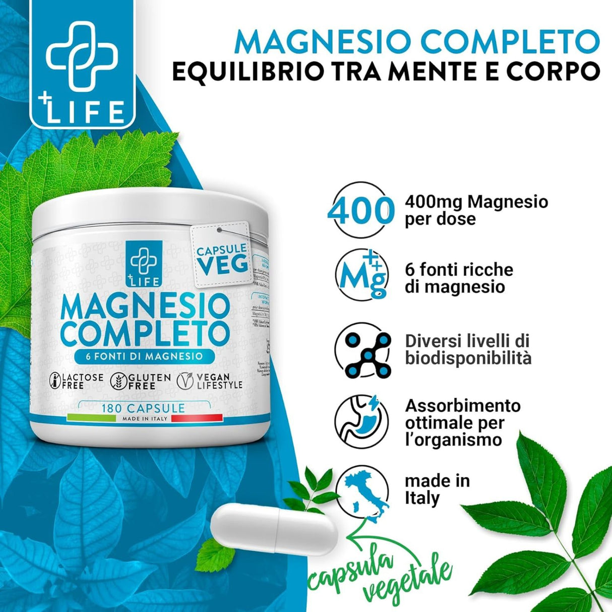 +Life Magnesio Completo 180 Capsule