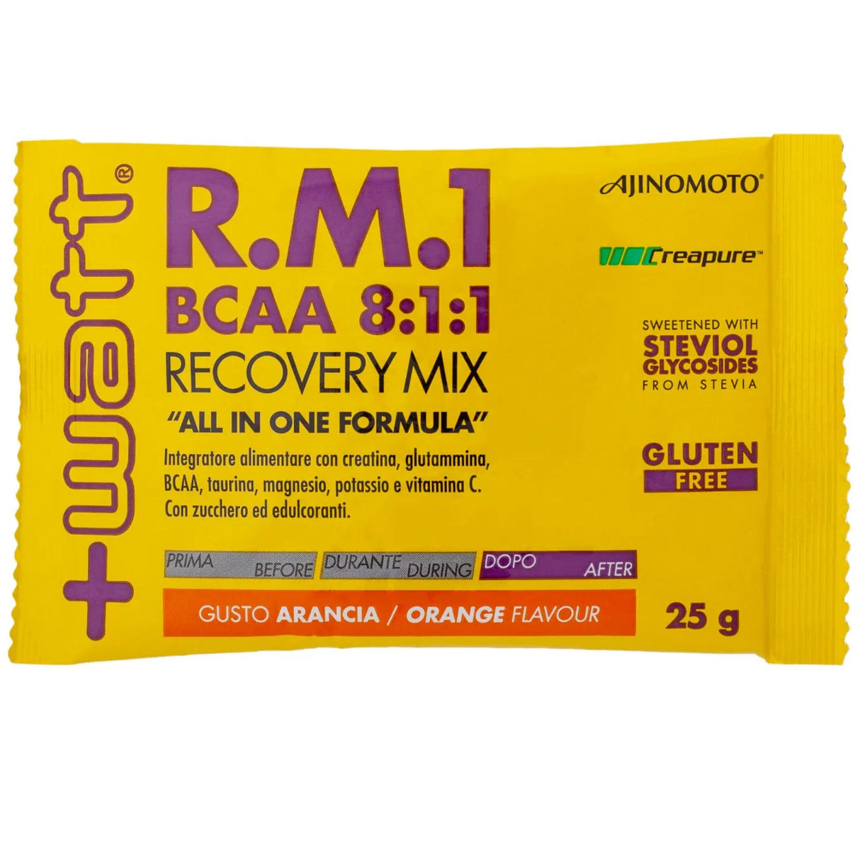 +WATT RM1 BCAA 8:1:1 BUSTINA DA 25 GRAMMI ARANCIA