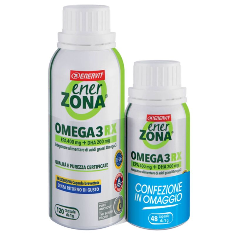 ENERZONA OMEGA 3 RX 120 CAPSULE DA 1 GRAMMO + 48 CAPSULE IN OMAGGIO