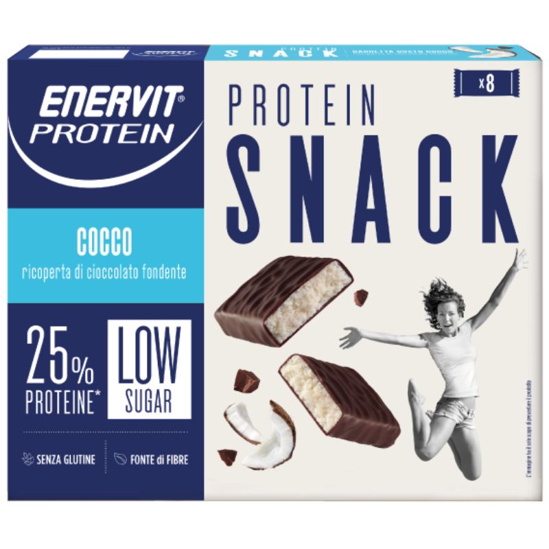 ENERVIT PROTEIN SNACK BOX 8 BARRETTE DA 27 GRAMMI GUSTO COCCO