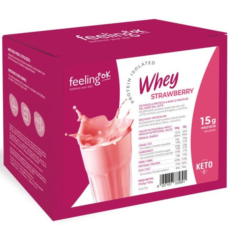 Feeling Ok Protein Isolated Whey 21 Buste Da 25 Grammi