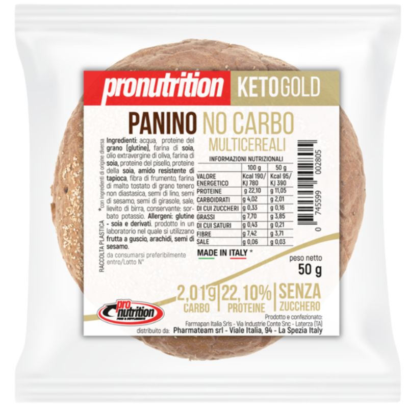 PRONUTRITION PANINO KETO NOCARBO MULTICEREALI 50 GRAMMI