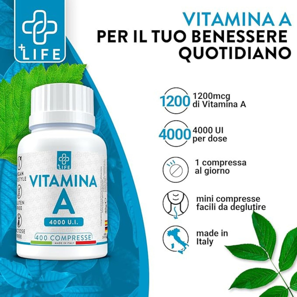 +Life Vitamina A 400 Compresse
