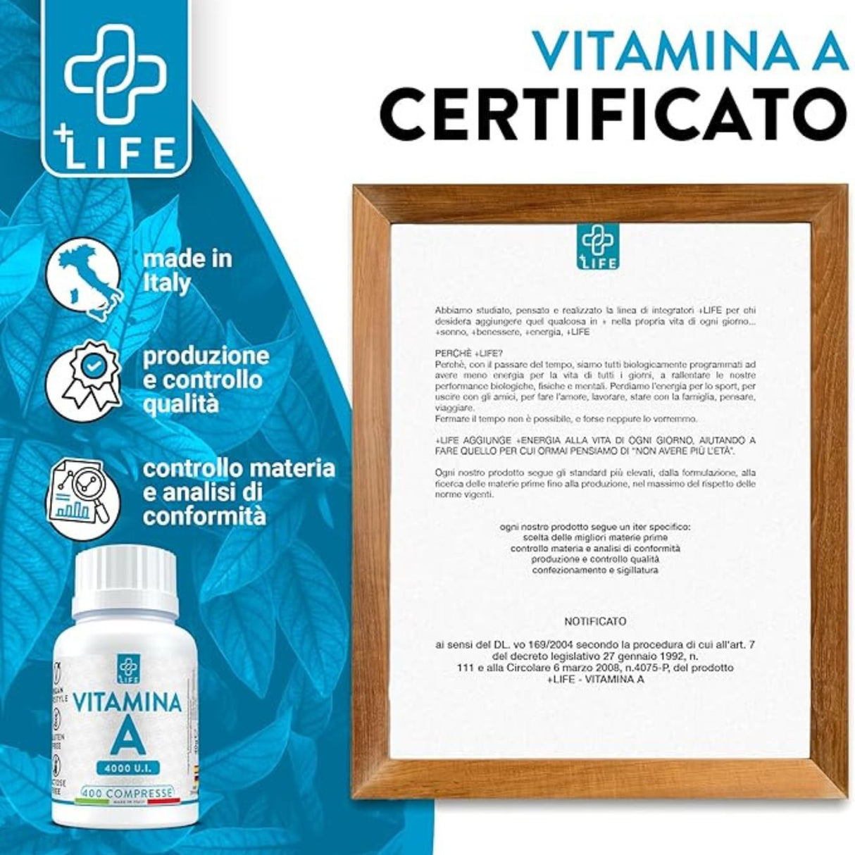 +Life Vitamina A 400 Compresse