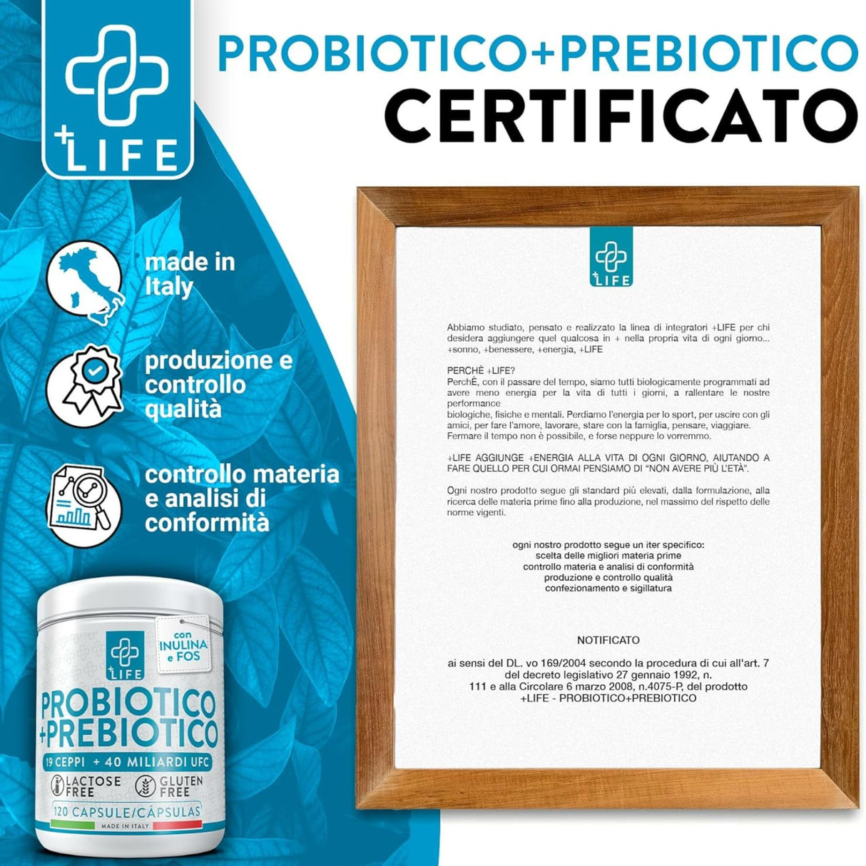+Life Probiotico 120 Capsule
