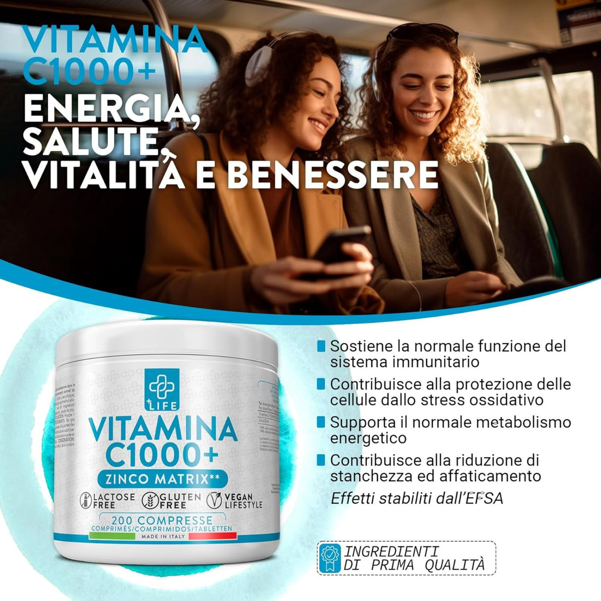 +Life Vitamina C 1000 + Zinco Da 200 Compresse