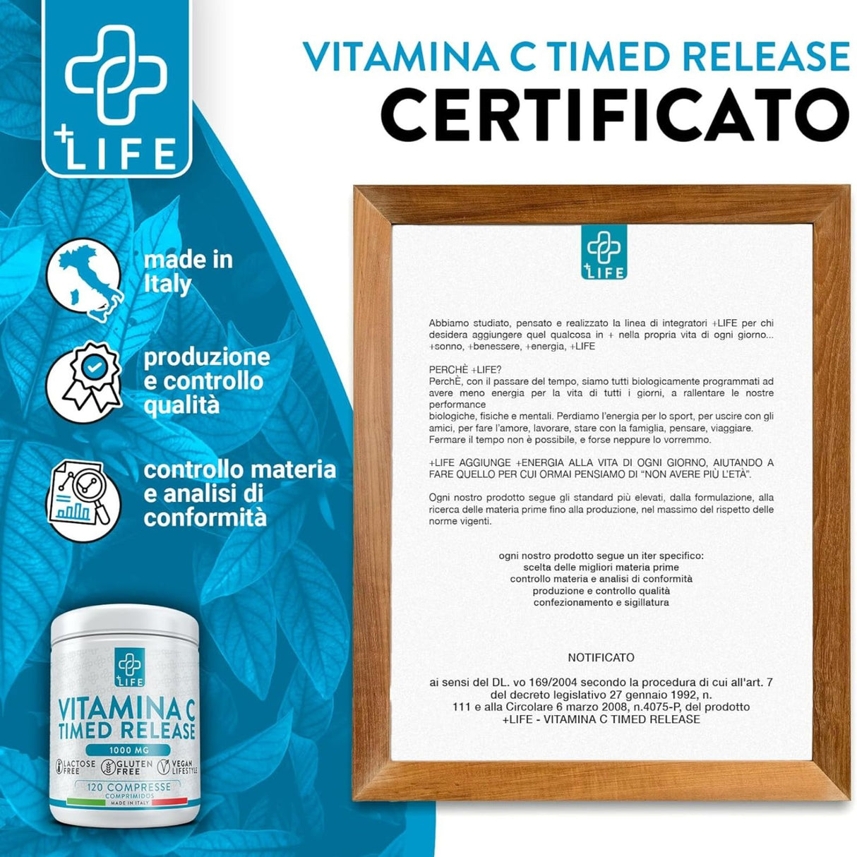 +Life Vitamina C Timed Release 120 Compresse