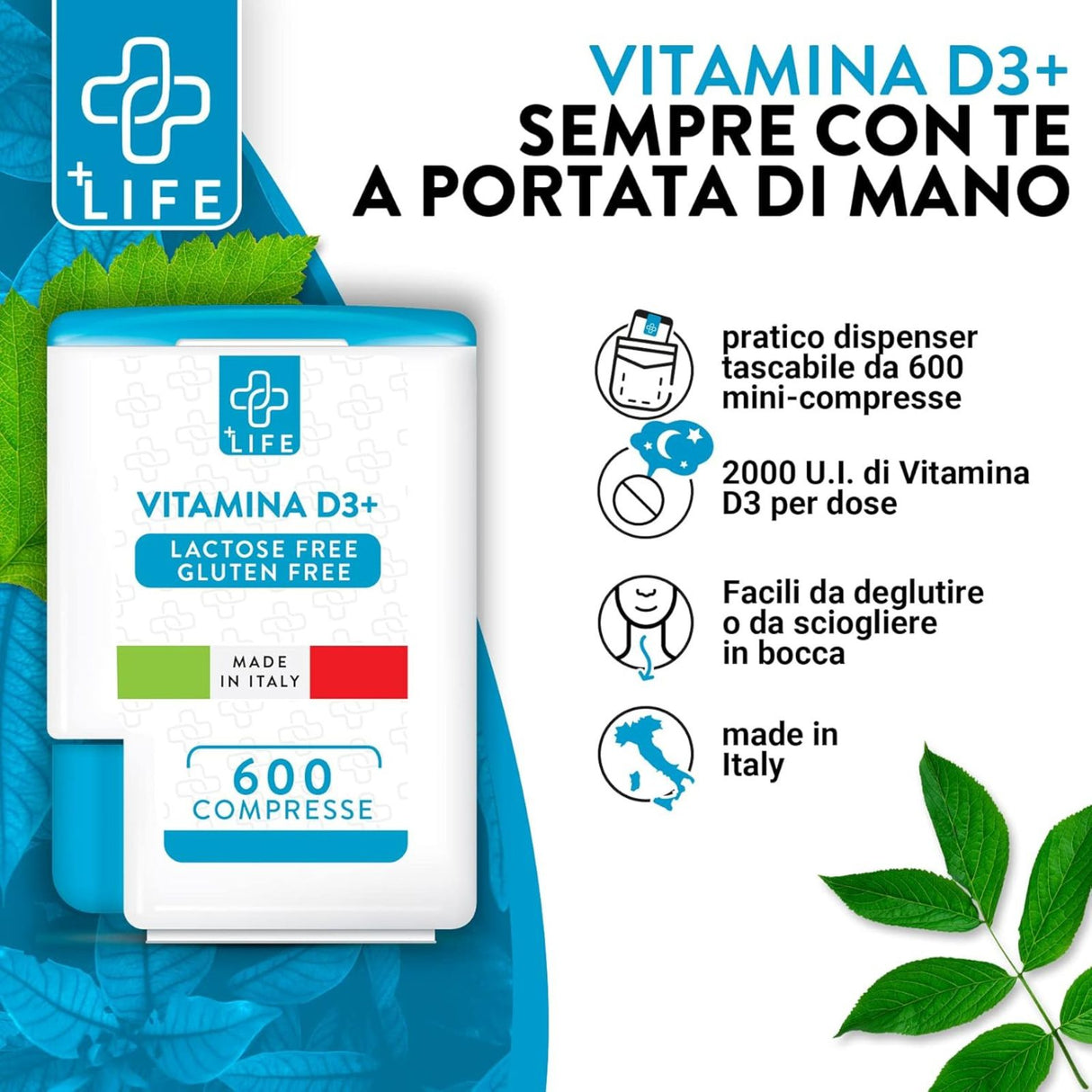 +Life Vitamina D3+ 600 Compresse
