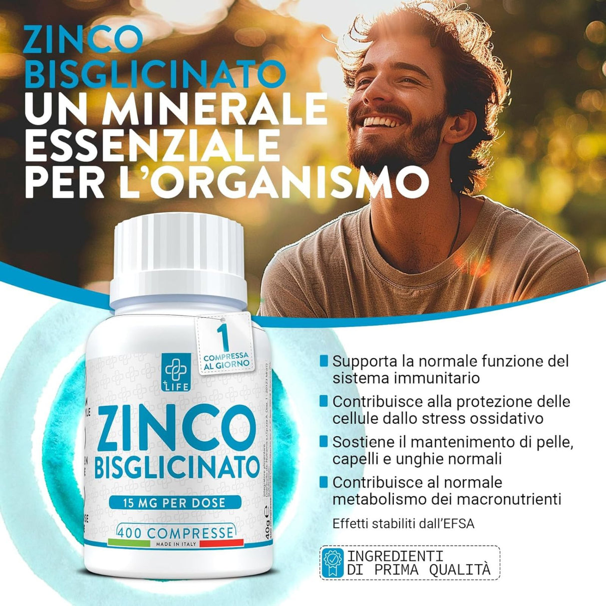 +Life Zinco Bisglicinato 400 Compresse