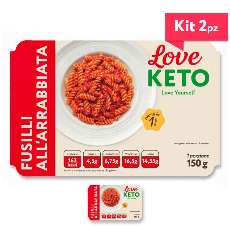 Love Keto Fusilli Proteici All'Arrabbiata 150 Grammi