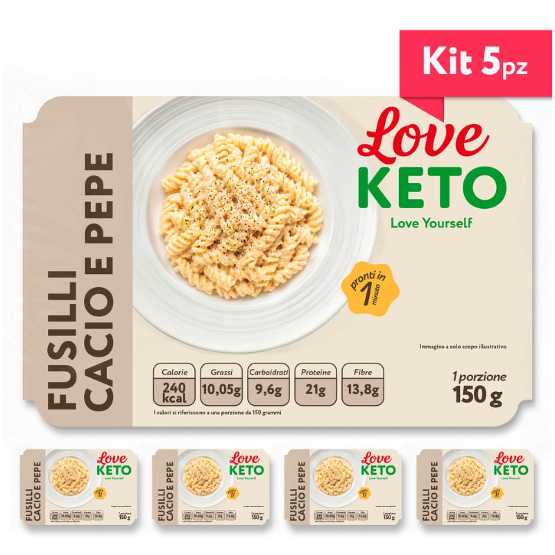 Love Keto Fusilli Proteici Cacio E Pepe 150 Grammi