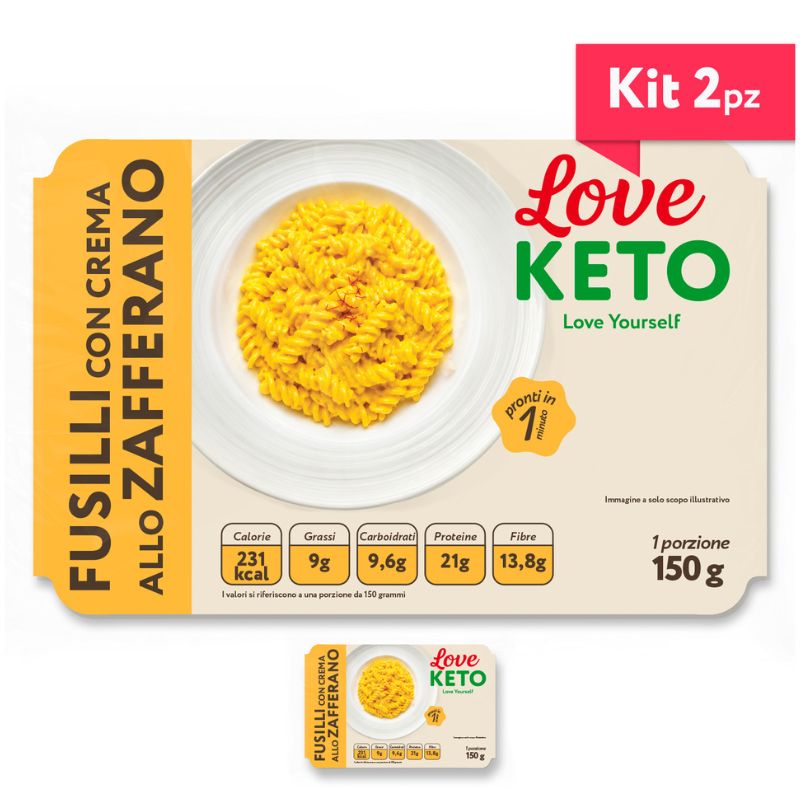 Love Keto Fusilli Proteici Con Crema Allo Zafferano 150 Grammi